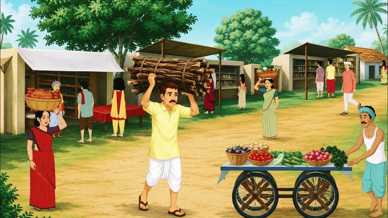 अरे! शेर को चकमा दे गया लकड़हारा 😲 | Hindi Kids Story  | चतुर लकड़हारा और शेर 