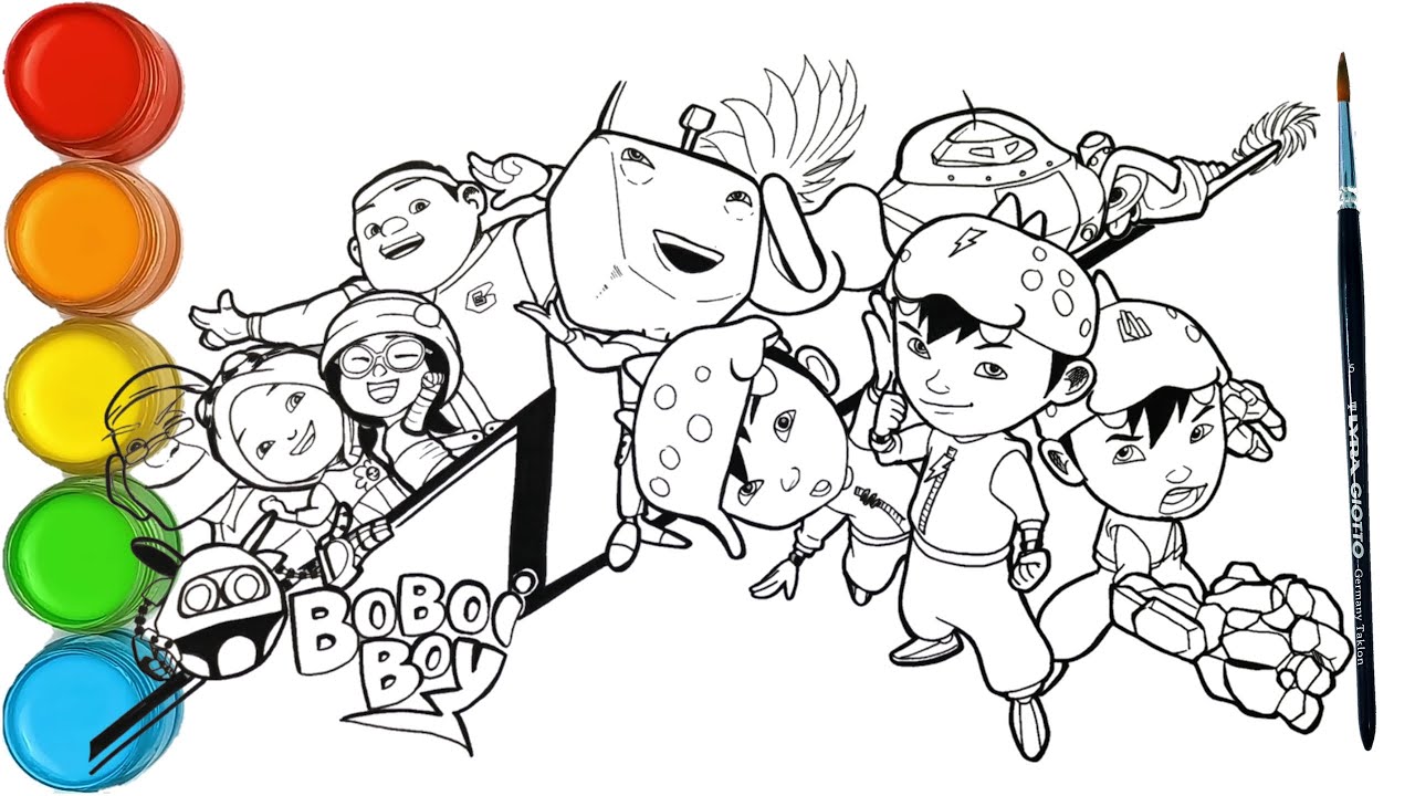 Menggambar dan mewarnai BoBoiBoy dan teman season 1 Komplit | How to draw BoBoiBoy friends