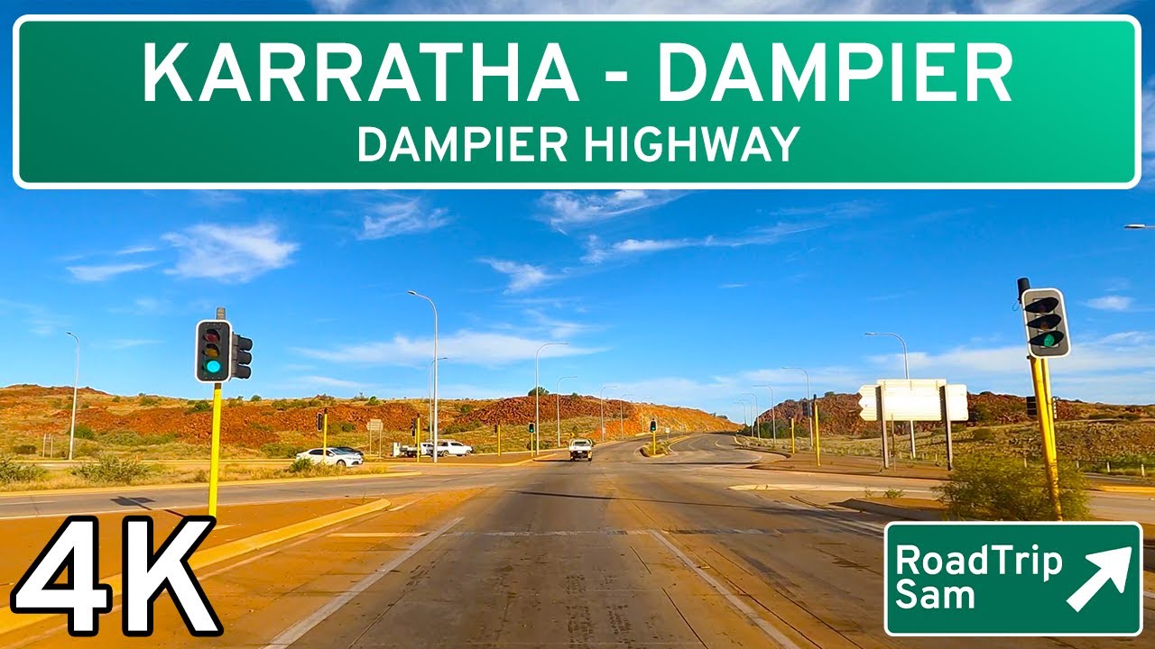 Driving from Karratha to Dampier - Western Australia - 🇦🇺 4K / Raw Audio / POV