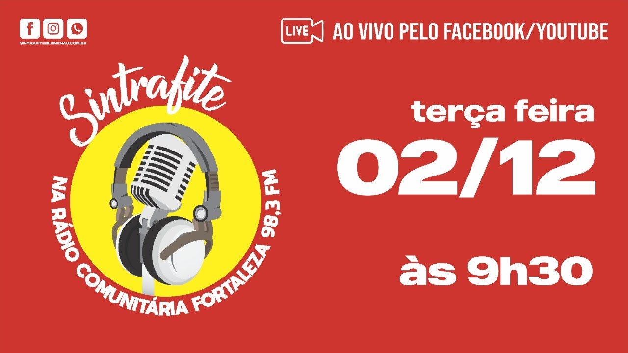 NESTA TERÇA FEIRA (02/12) TEM SINTRAFITE NA RÁDIO COMUNITÁRIA FORTALEZA 98,3 FM 🔊🗣️