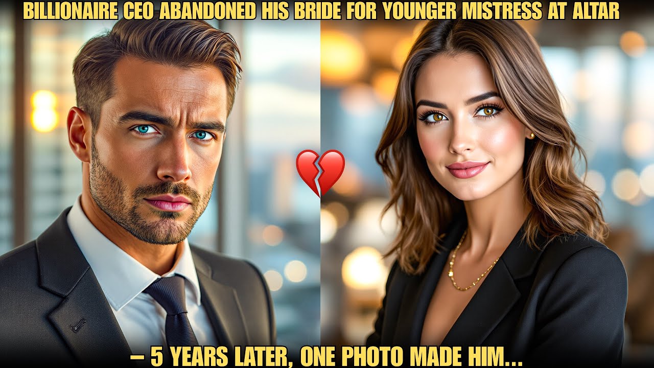 BILLIONAIRE CEO ABANDONED HIS BRIDE FOR YOUNGER MISTRESS AT ALTAR – 5 YEARS LATER, ONE PHOTO MADE…