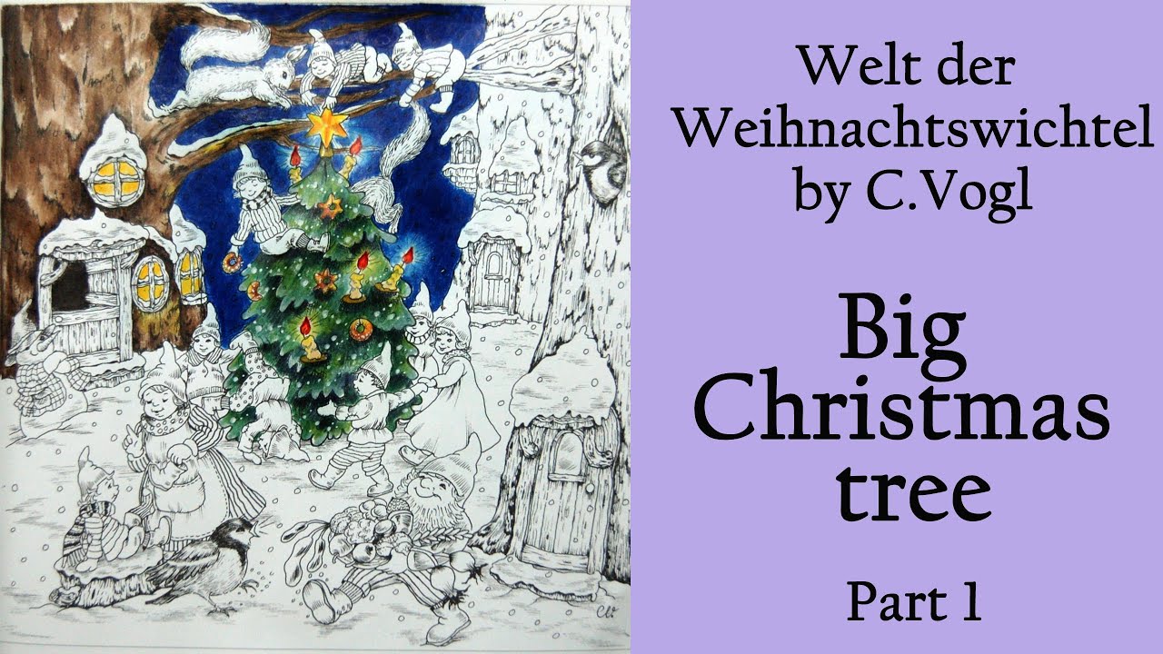 Big Christmas tree. Part 1 #Coloring with ARRTX and Prismacolor in 'Welt der Weihnachtswichtel'