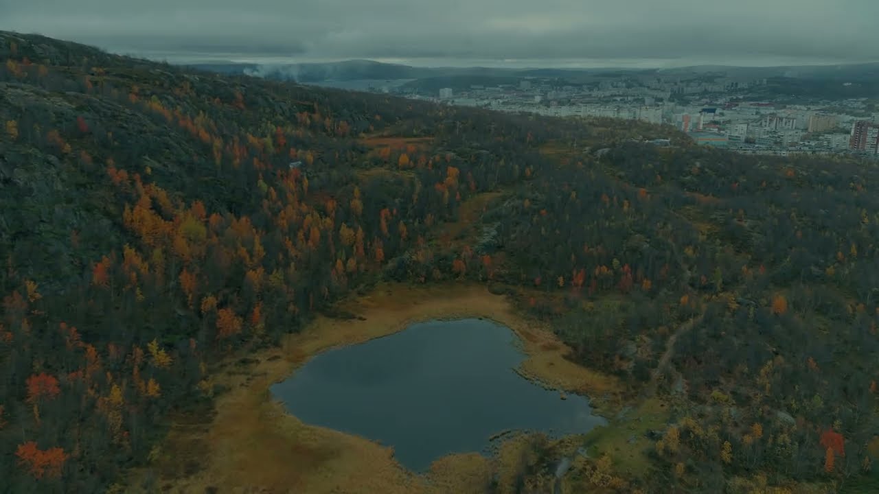 Гора Горелая, карьерное озеро, город Мурманск