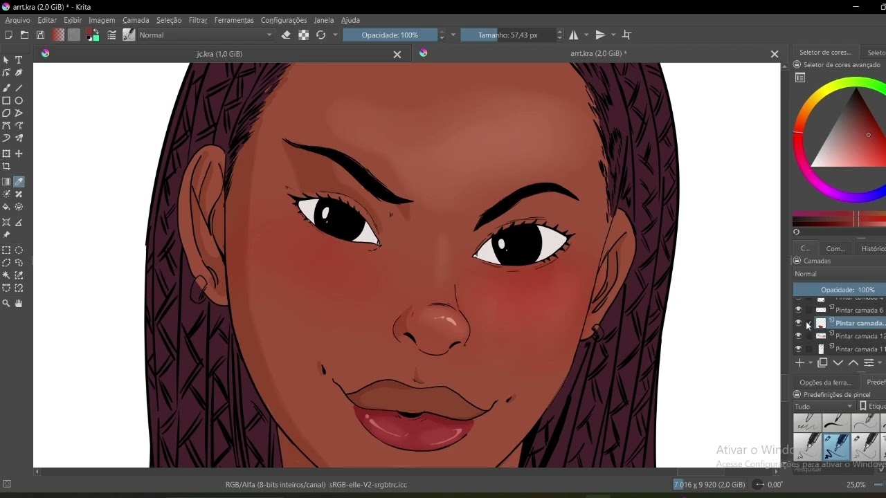 Desenhei o retrato de uma amiga 🎨 | Processo de desenho digital