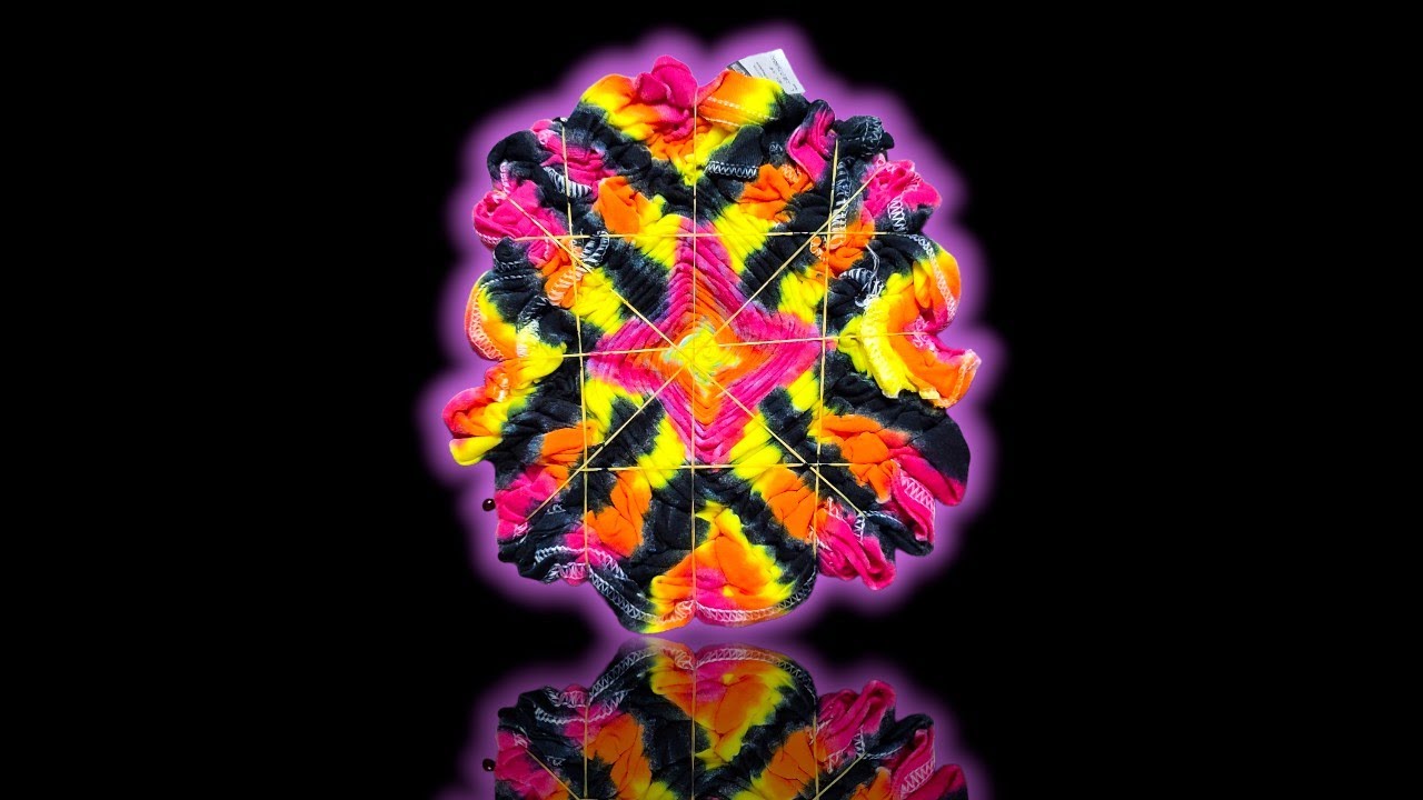 Spiral Scrunch Tie Dye SHURIKEN Pattern