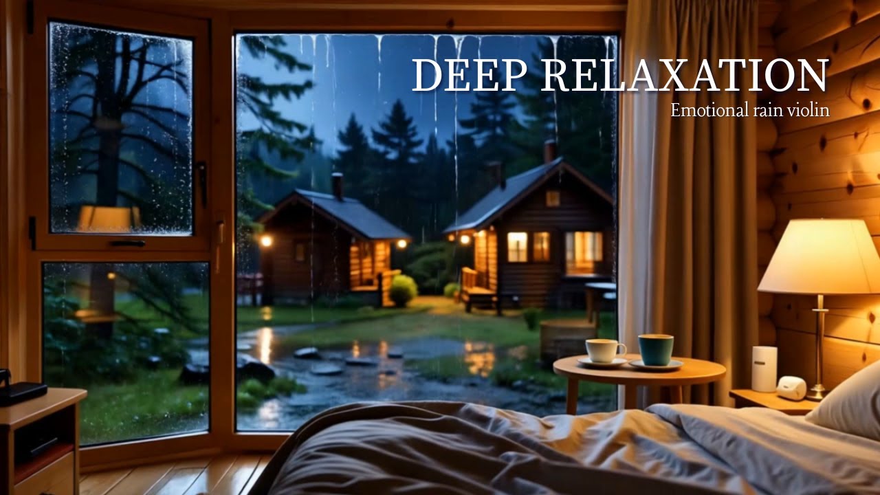 Deep Relaxation Instrumental Music | Emotional Violin and Rain Background
