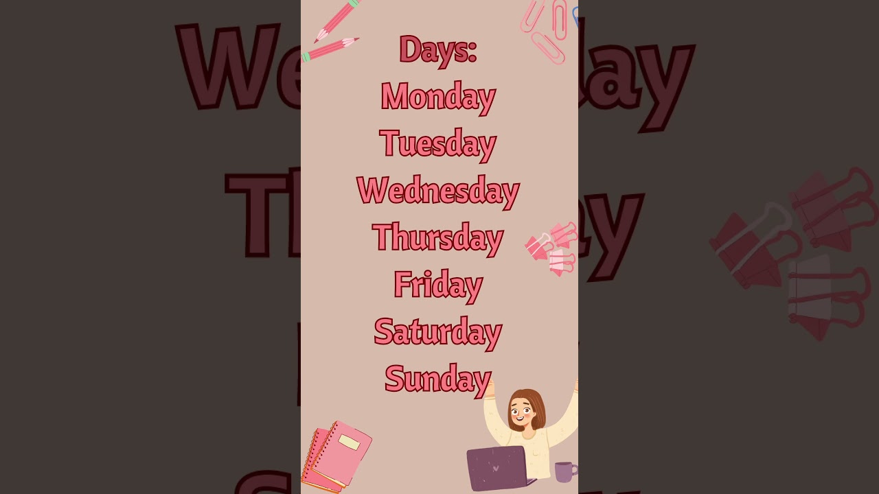 İngilizce G&uuml;nler - Days #shorts