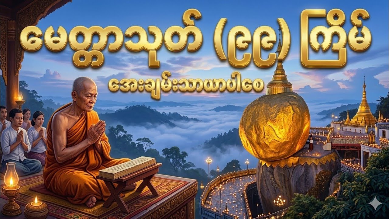 အိပ်ရာဝင်ခါနီးစိတ်ထဲက ဖိစီးမှုတွေ လျော့စေမယ့် ညပိုင်းတရား#တရားတော်များ #buddhistchanting 