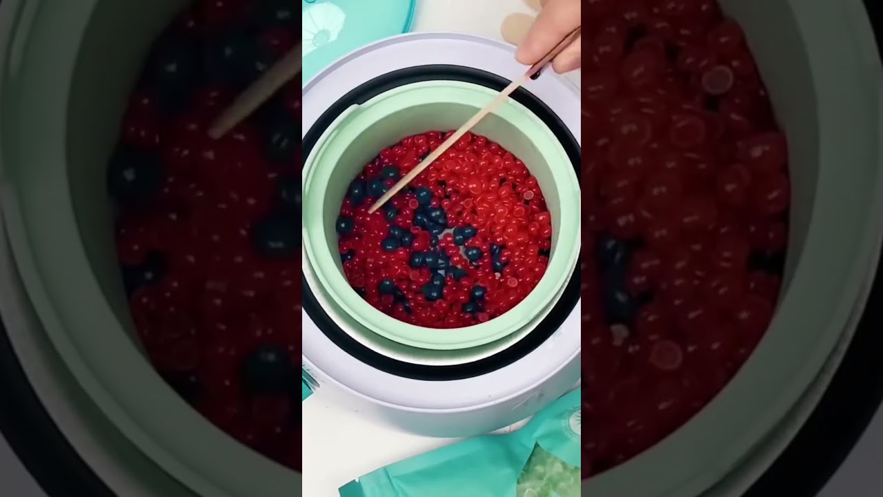 What does the combination of 'blueberries' and 'raspberries' look like? #waxbeads #wax #hairremoval