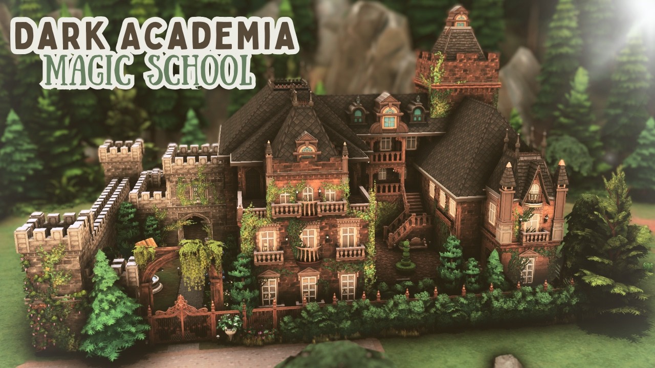 Dark Academia Magic Boarding School | The Sims 4 | Stop Motion Build [No CC]