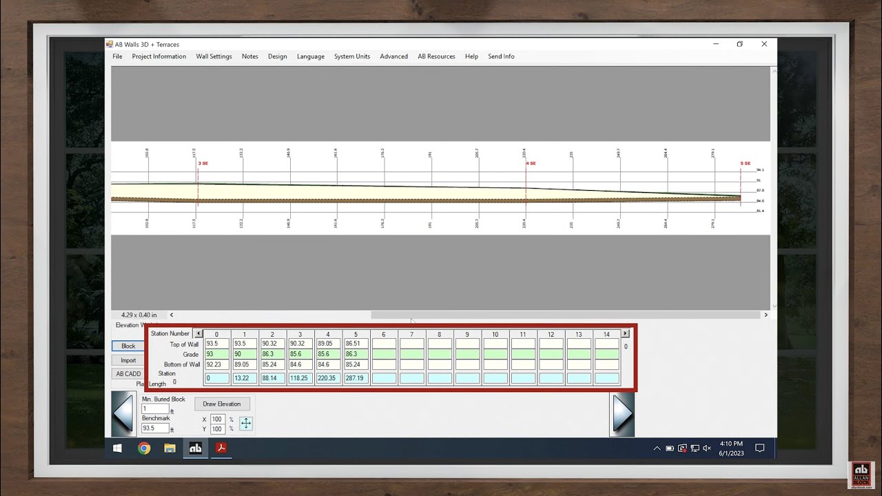 Allan Block SRW Design Software - Elevation Worksheet