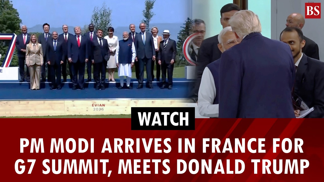 Watch: PM Modi arrives in France for G7 Summit, meets Donald Trump
