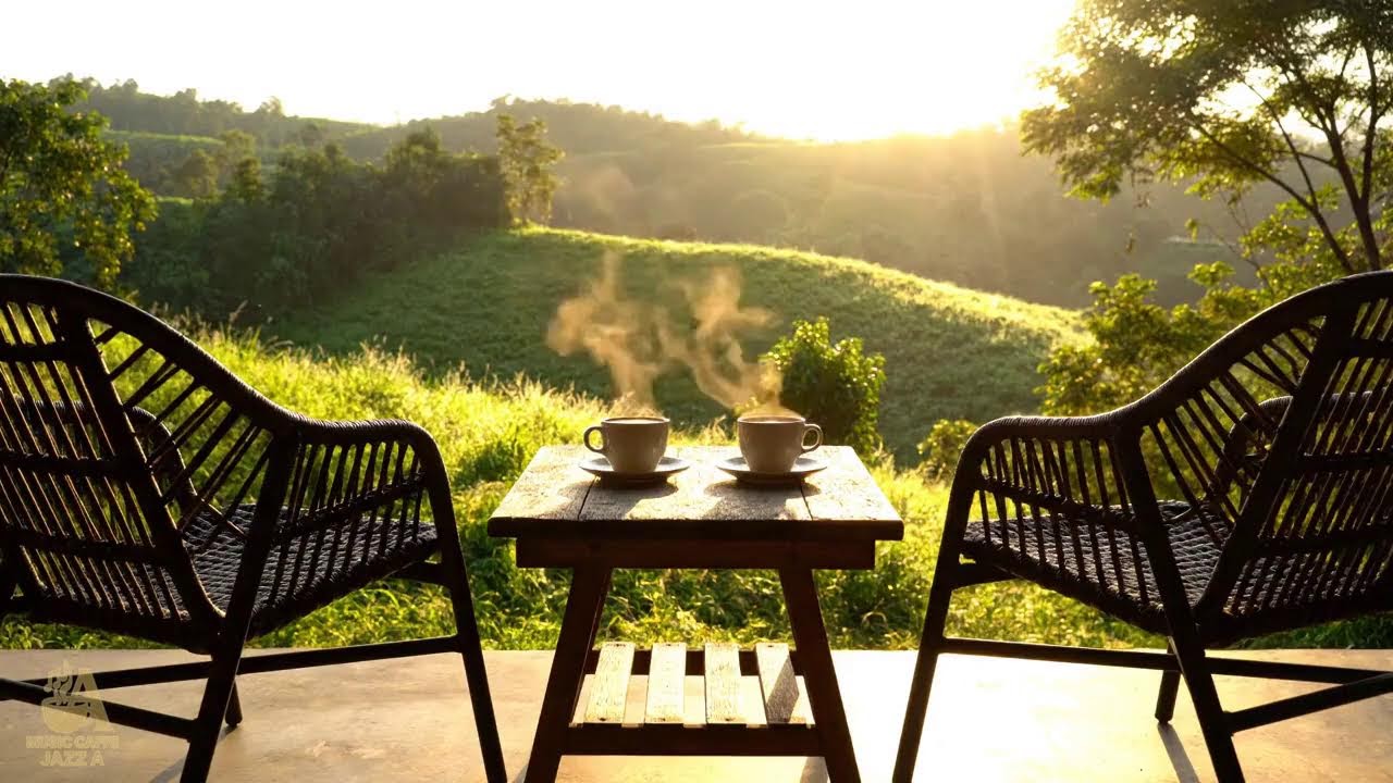 #2 Relaxing Jazz Cafe Ambience for Stress Relief | Gentle Jazz Piano with Nature Sounds for Work ☕☕☕