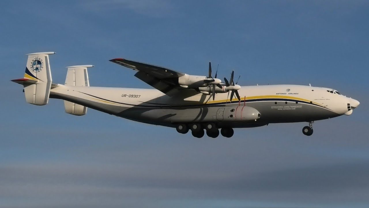 Antonov AN-22 Antei Sunset Landing Ostend Bruges Airport