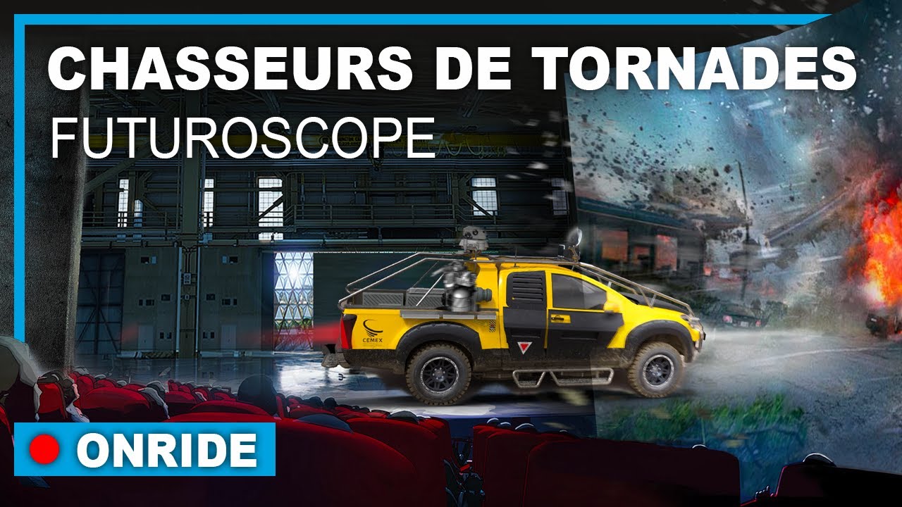 🔴  ONRIDE (4K) | Chasseurs de Tornades - Futuroscope - 2022 : file d'attente / pré-show / main-show