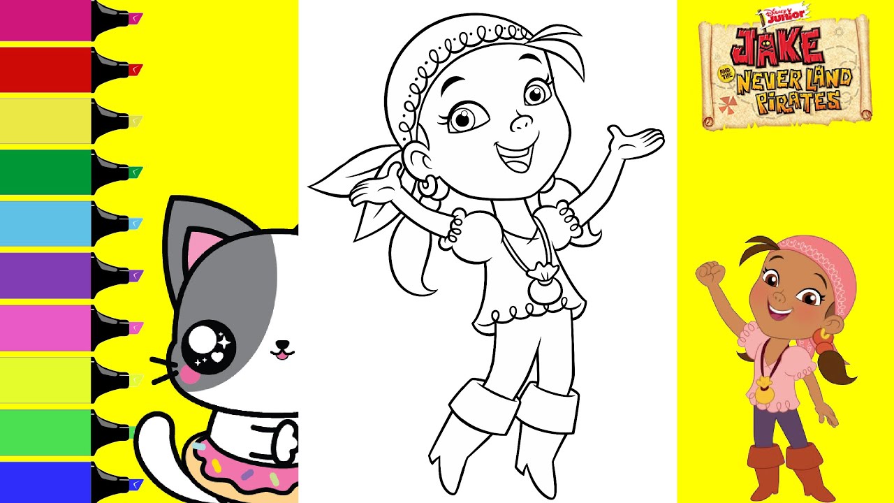 Coloring Jake and The Neverland Pirates Izzy and Cubby Coloring Book Pages | Sprinkled Donuts JR