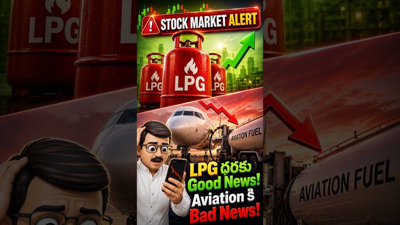 LPG Price Cut & Aviation Fuel Hike! Impact on Stocks?  #stockmarkettelugu #rupayi #lpg #aviation