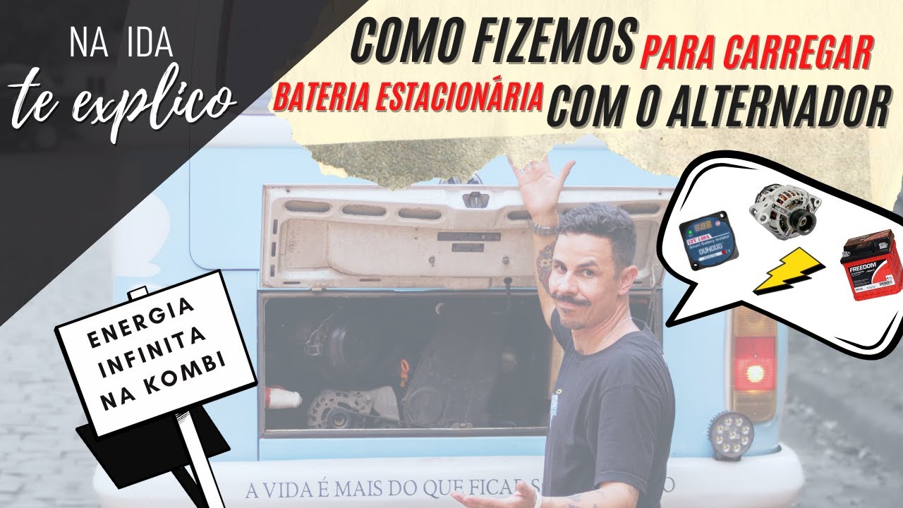ENERGIA INFINITA COM BATERIA ESTACIONÁRIA NO MOTORHOME - USANDO O ALTERNADOR + PLACAS SOLARES