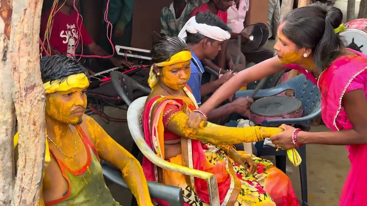 Haldi Ceremony In village Chain Dance Nagpuri Song Ped Argan ll Ped Argan Nagpuri Mix