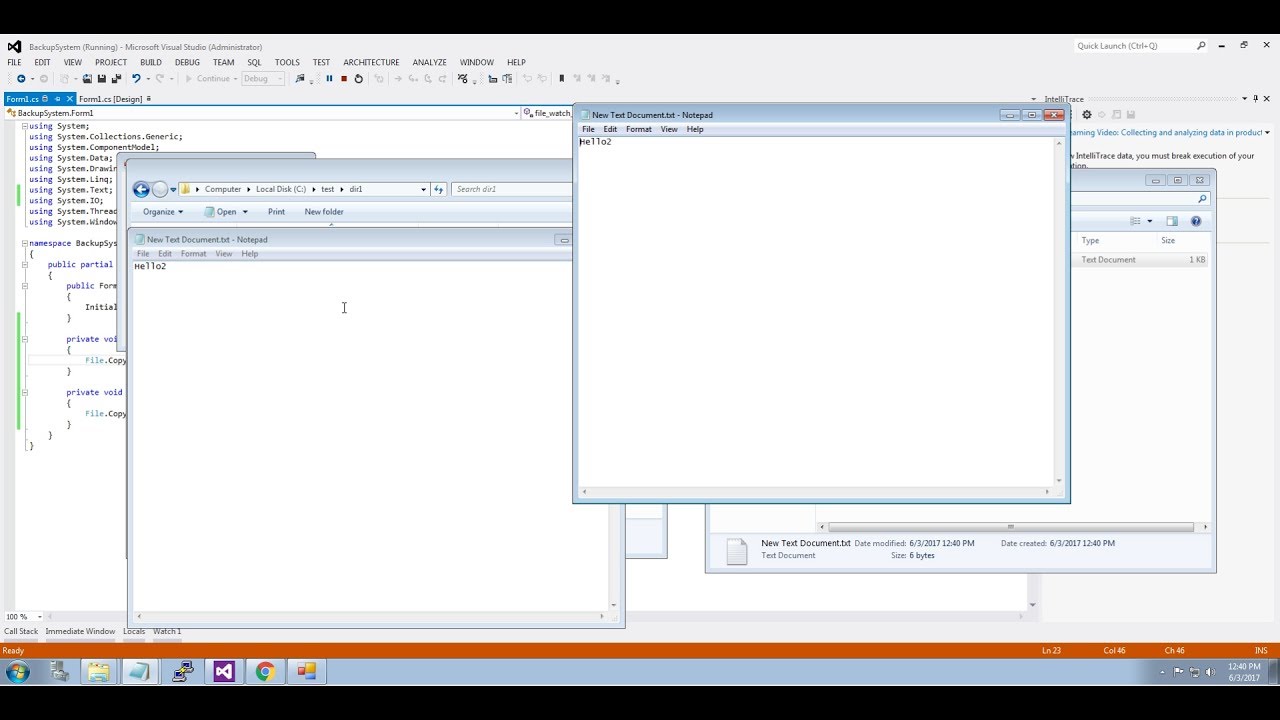 File backup application using C#