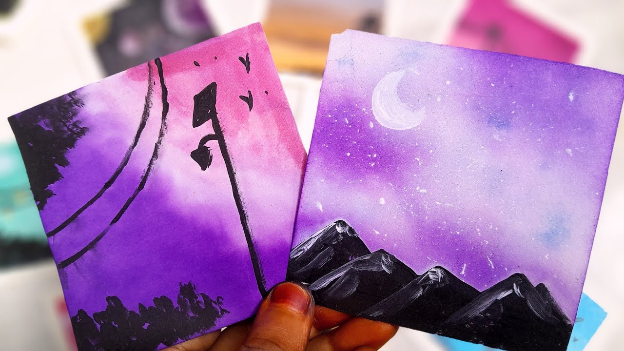 Blue painting tutorial | scenery painting |pigment painting
