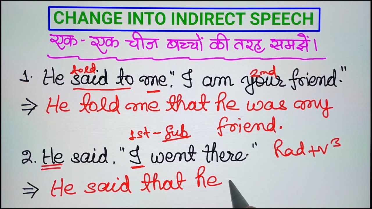 Change into Indirect Speech/Direct and Indirect Speech/Narration in English Grammar