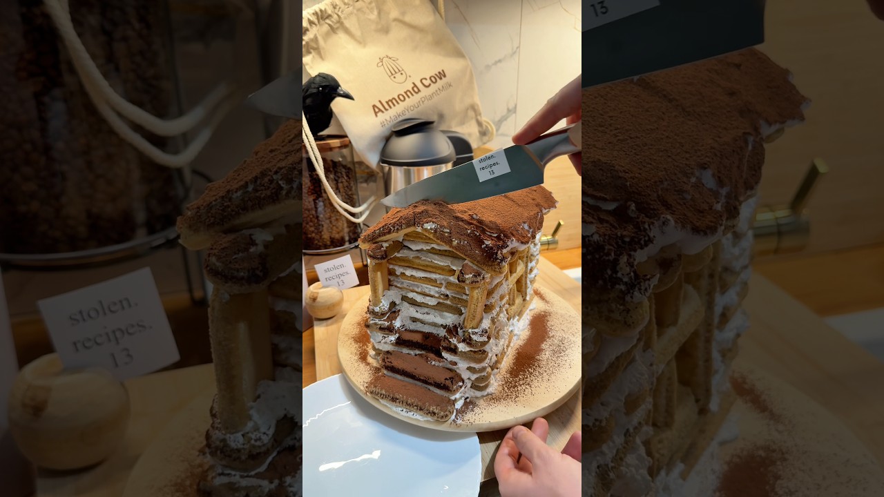Tiramisu House 🤍Made with my Almond Cow. Holiday sale: $50 off + $25 gift card.Link in bio.