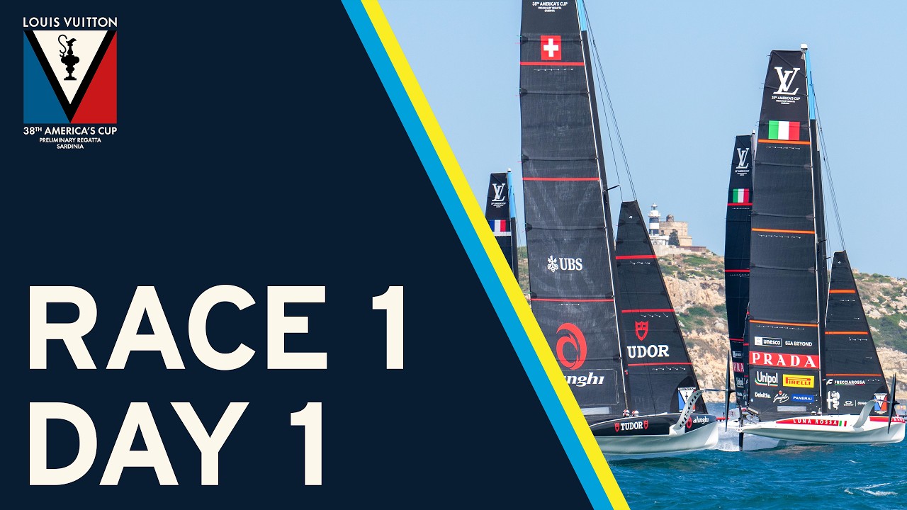 Stunning Opener! | RACE 1 IN FULL | Louis Vuitton 38th America&rsquo;s Cup Preliminary Regatta Sardinia