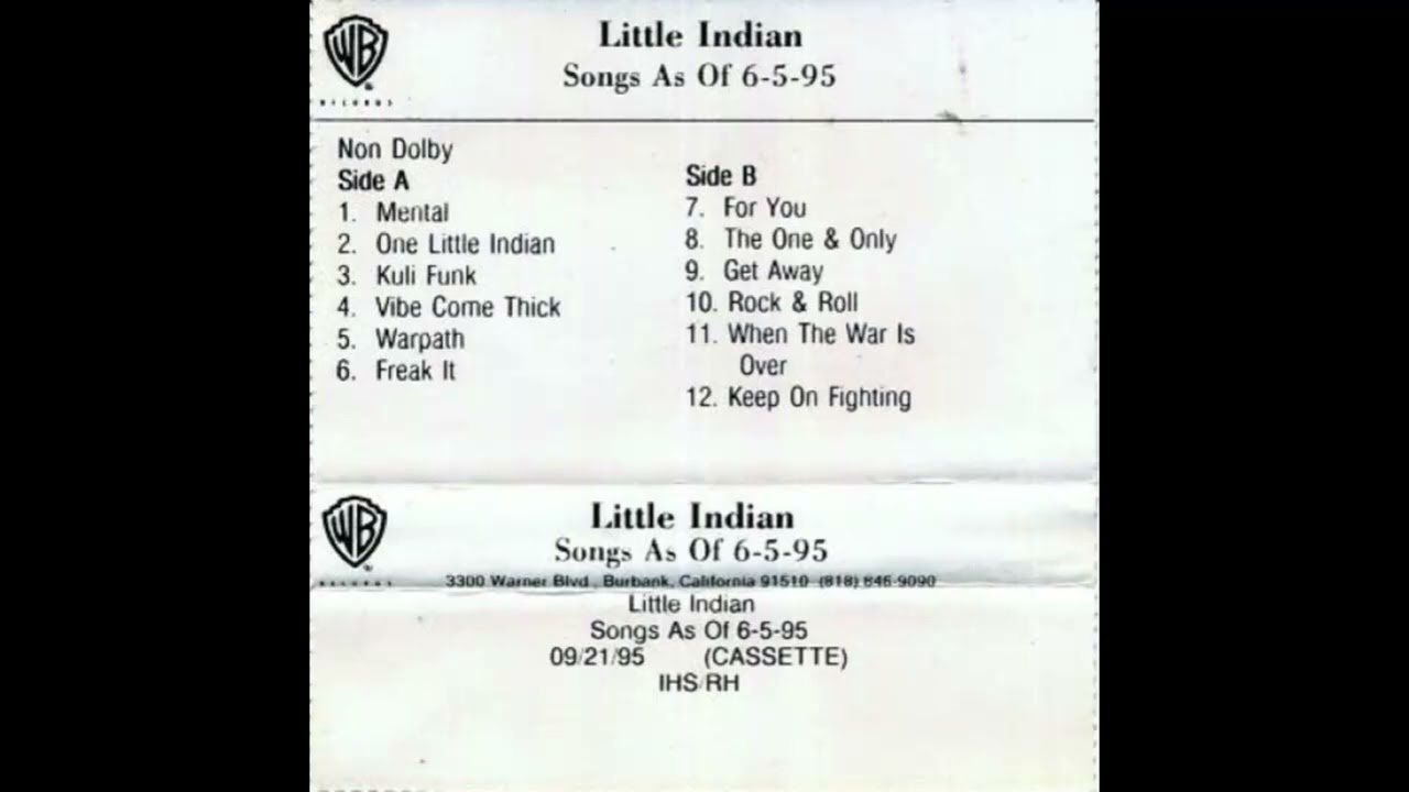 Little Indian - Songs As Of 6-5-95 (Unreleased Album)
