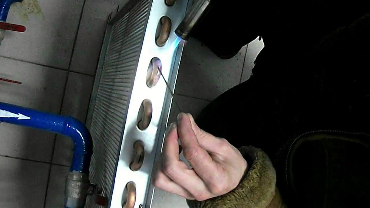 Пайка медного радиатора( Brazing radiator)