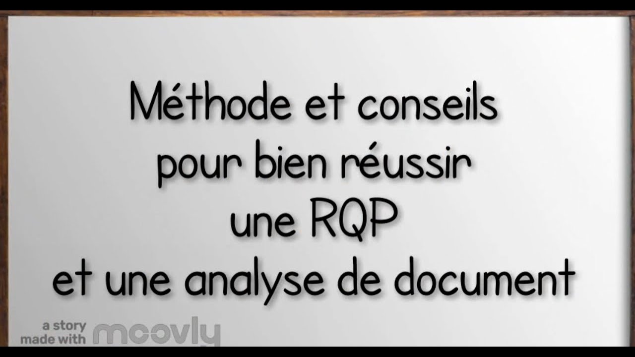 Méthode de la RQP et de l'analyse de document