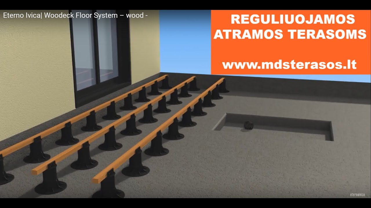 Reguliuojamos atramos - pjedestalai terasai. Terasos montavimo instrukcija ‎| MDS terasos