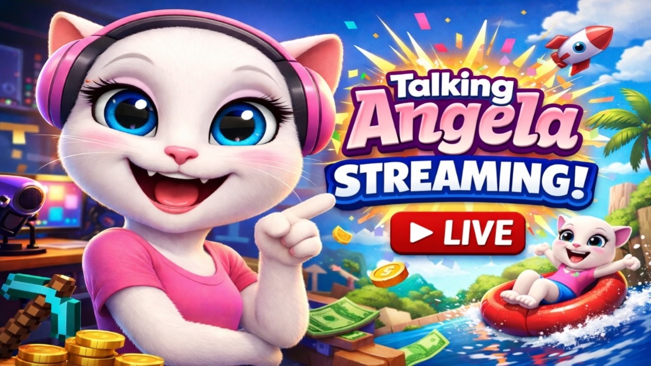🔴 Talking Angela Live Gameplay 😻 Non-Stop Fun & Challenges 😱 #FunnyTom #TalkingTom #TalkingAngela