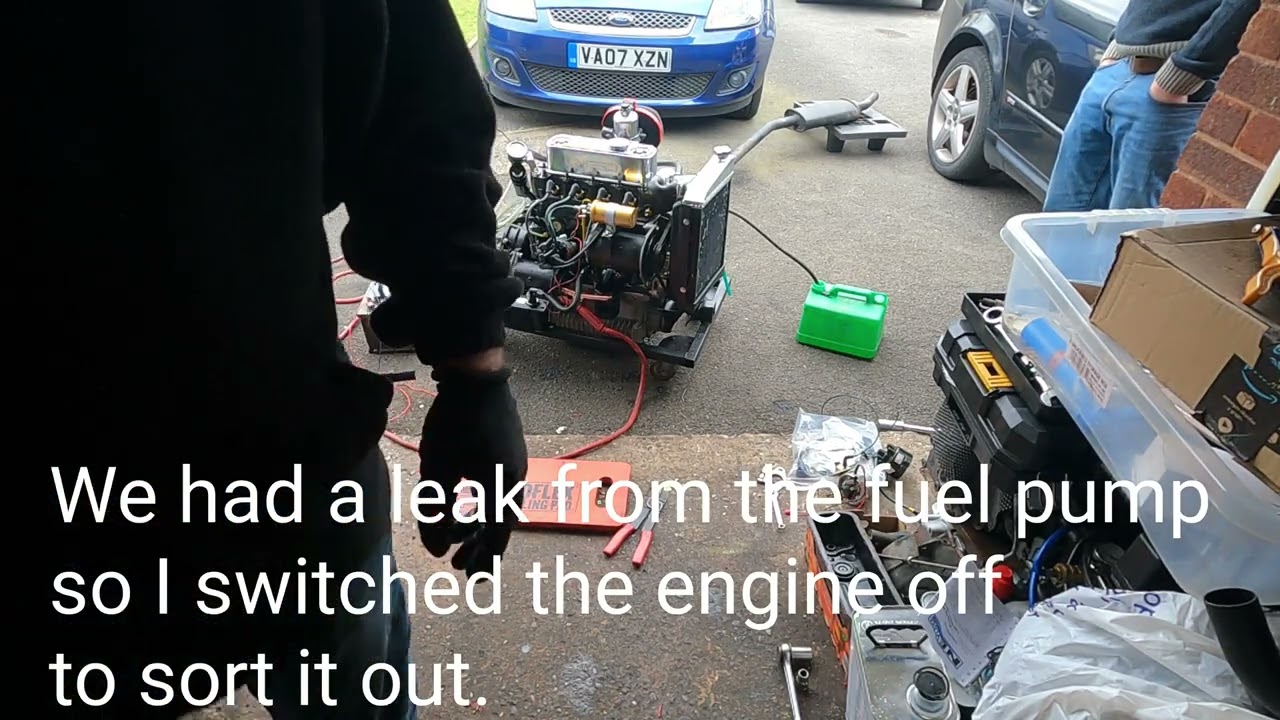 Classic mini rebuilt 1310 fast road engine first start.