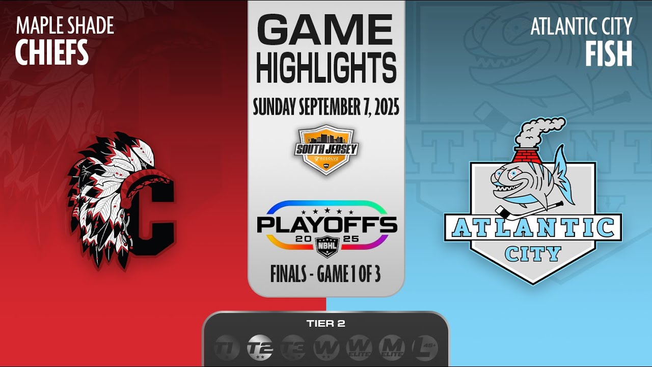 NBHL South Jersey Tier 2 Finals: Atlantic City Fish vs. Maple Shade Chiefs Game 1 HL (09/07/2025)
