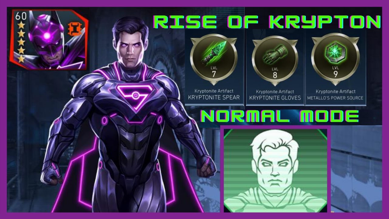 INJUSTICE 2 MOBILE  -  NEW RISE OF KYRPTON Solo Raid (Normal Mode) vs SUPERMAN