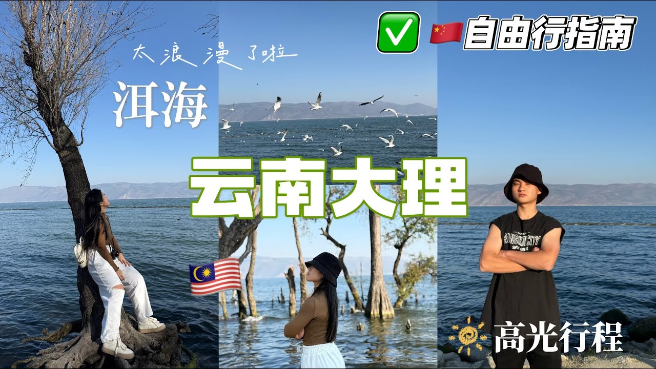 【🇨🇳中国旅游篇】去有风的地方云南大理｜洱海真的太浪漫了💕云南野生菌火锅也太好吃了吧！大理古城真的超级好逛！很多很新奇的事物｜马来西亚人也可以自由穿梭在中国啦！中国自由行指南跟着我走准没错！