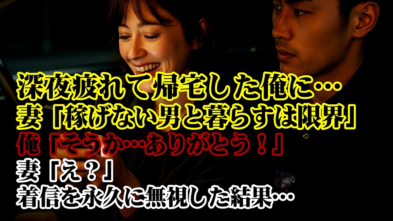 【離婚】深夜疲れて帰宅した俺に…妻「稼げない男と暮らすは限界」俺「そうか…ありがとう！」妻「え？」離婚成立→支払い不能の通知の山を見た妻からのしつこい着信を永久に無視した結果…【シタ妻】