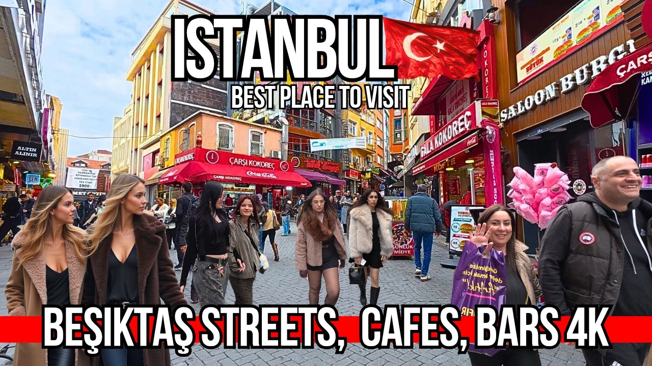 🇹🇷 Istanbul 4K Walking Tour 2026 | Besiktas: Bars, Street Food, Markets & Bosphorus View
