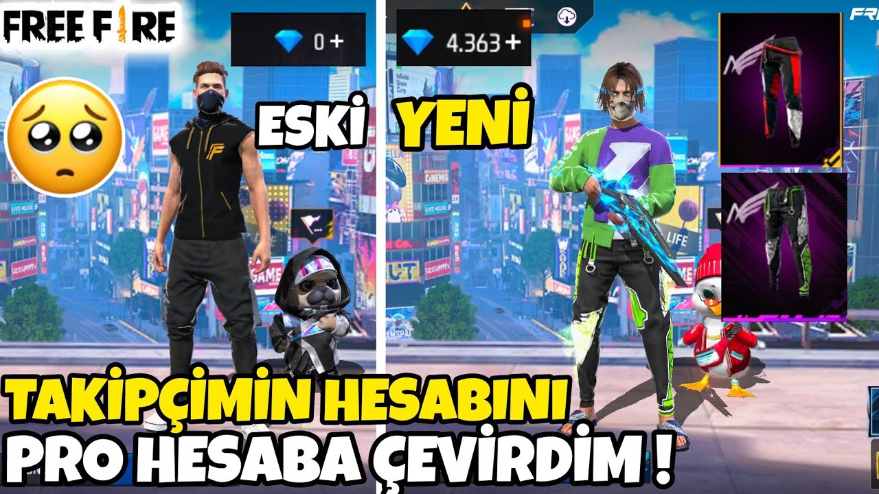 TAKİPÇİMİN HESABINI GELİŞTİRDİM ! - MELEK PANTOLONLARINI ALDIM - EFSANE ELMAS HARCAMA FREE FİRE