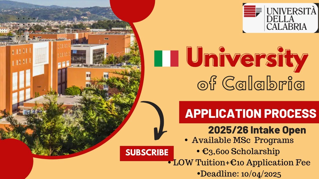 UNIVERSITY OF CALABRIA 2025 APPLICATION PROCESS| LOW TUITION, 132 SCHOLARSHIPS| STUDY IN ITALY 2025
