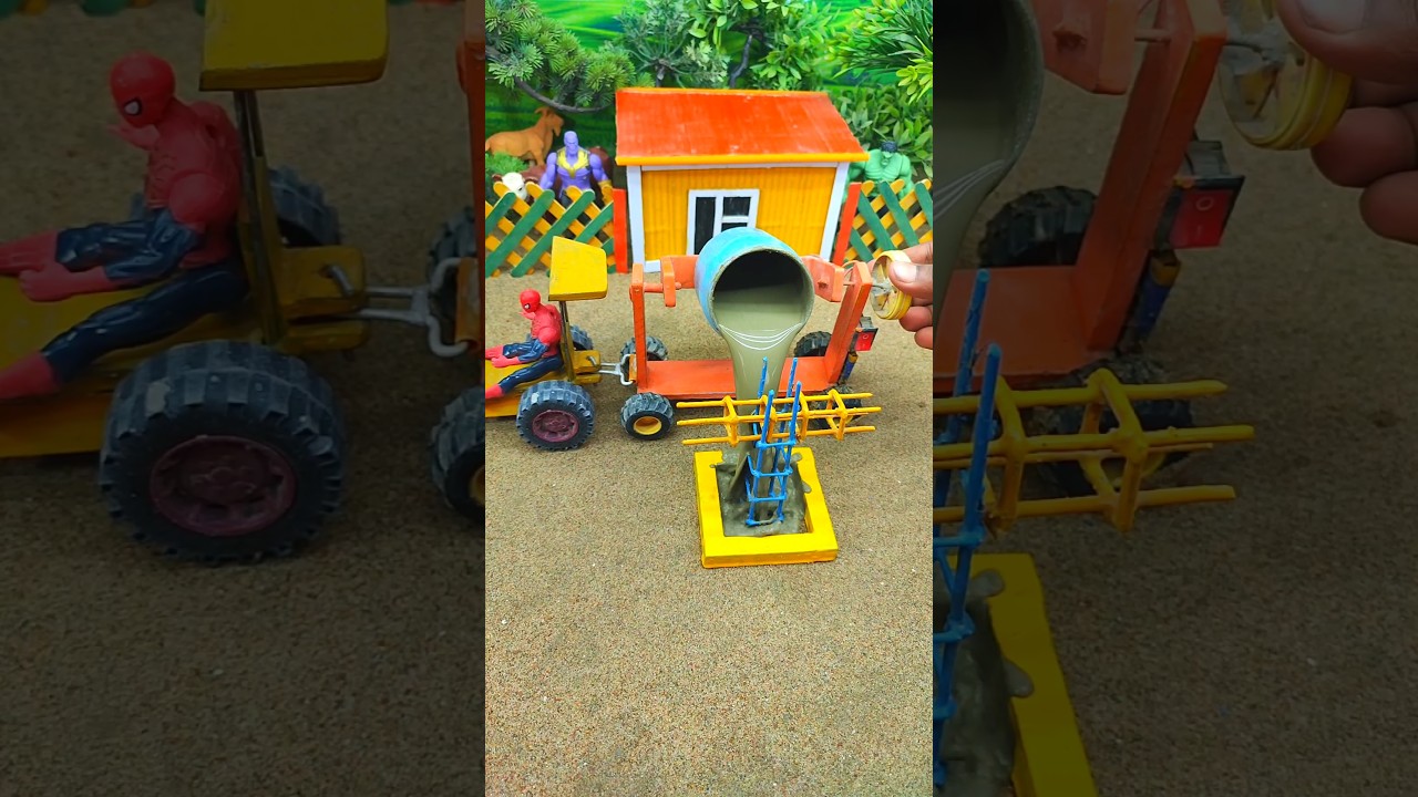 😱 Mini Tractor Making Cement Pillar | Amazing Real Working DIY Machine #shorts #youtubeshorts
