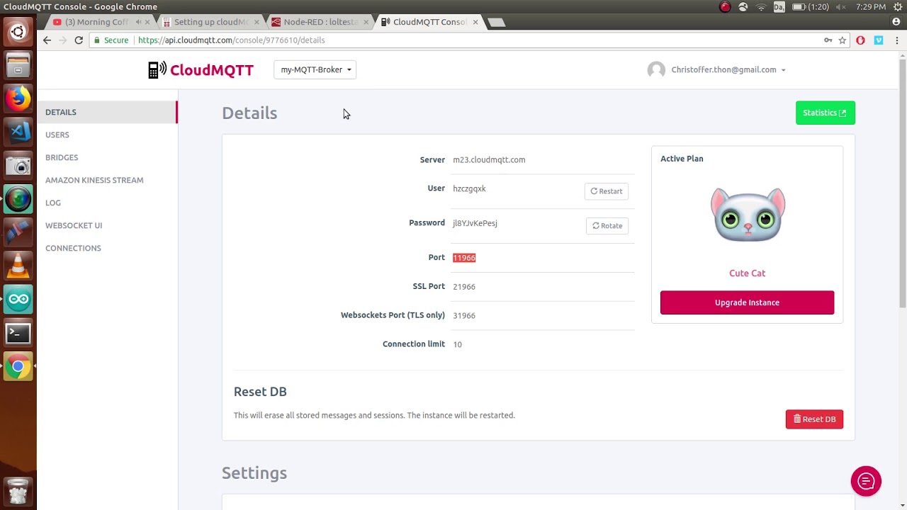 NodeRed +  CloudMQTT broker setup