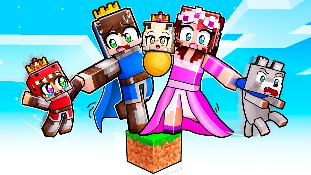 ¡La FAMILIA REAL en UN BLOQUE de MINECRAFT! 👑💖👶 FAMILIAS vs FAMILIAS - Sparta356