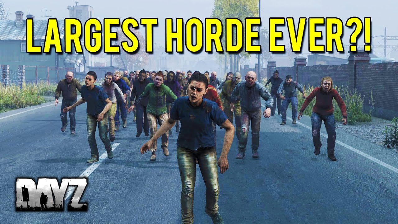 THE LARGEST ZOMBIE HORDE EVER?! (DayZ Standalone) DayZ .61 Zombie Horde VS Sporter - SixMacs