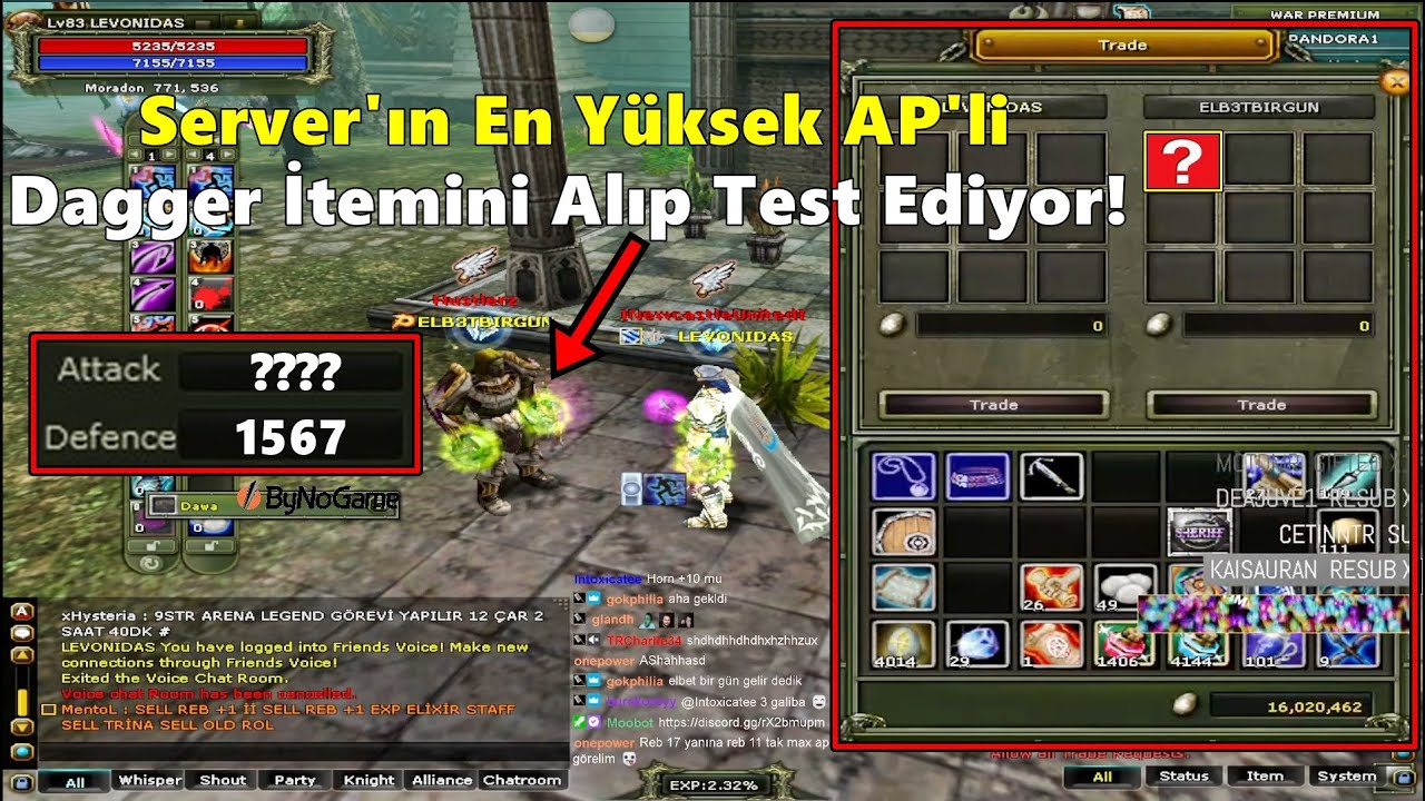 ZeitzquiN - Levo'nun Charına Serverın En Yüksek AP'li Dagger İtemini Alıp Test Ediyor! Knight Online