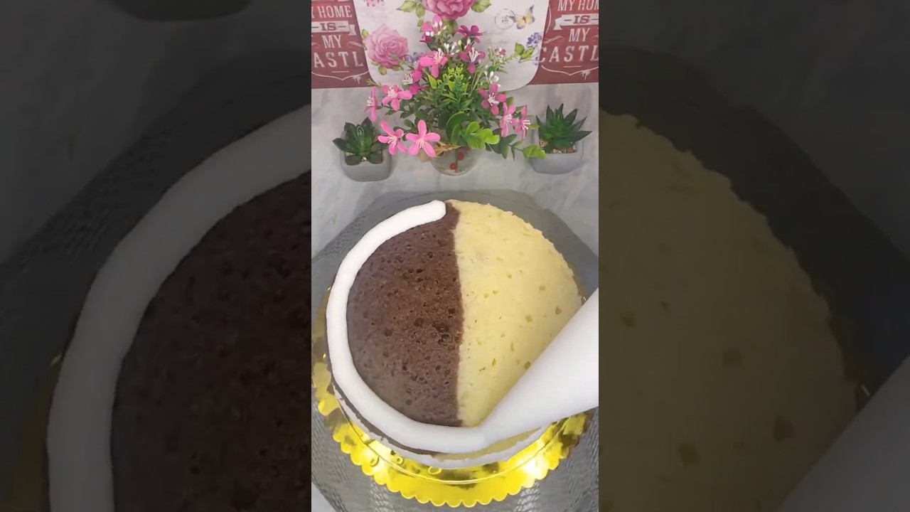 Dual Flavour Cake Simple Decoration 