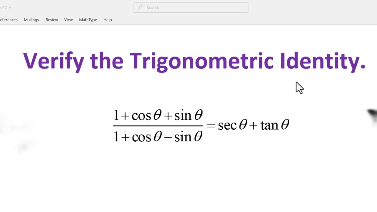 Verify the Trigonometric Identity