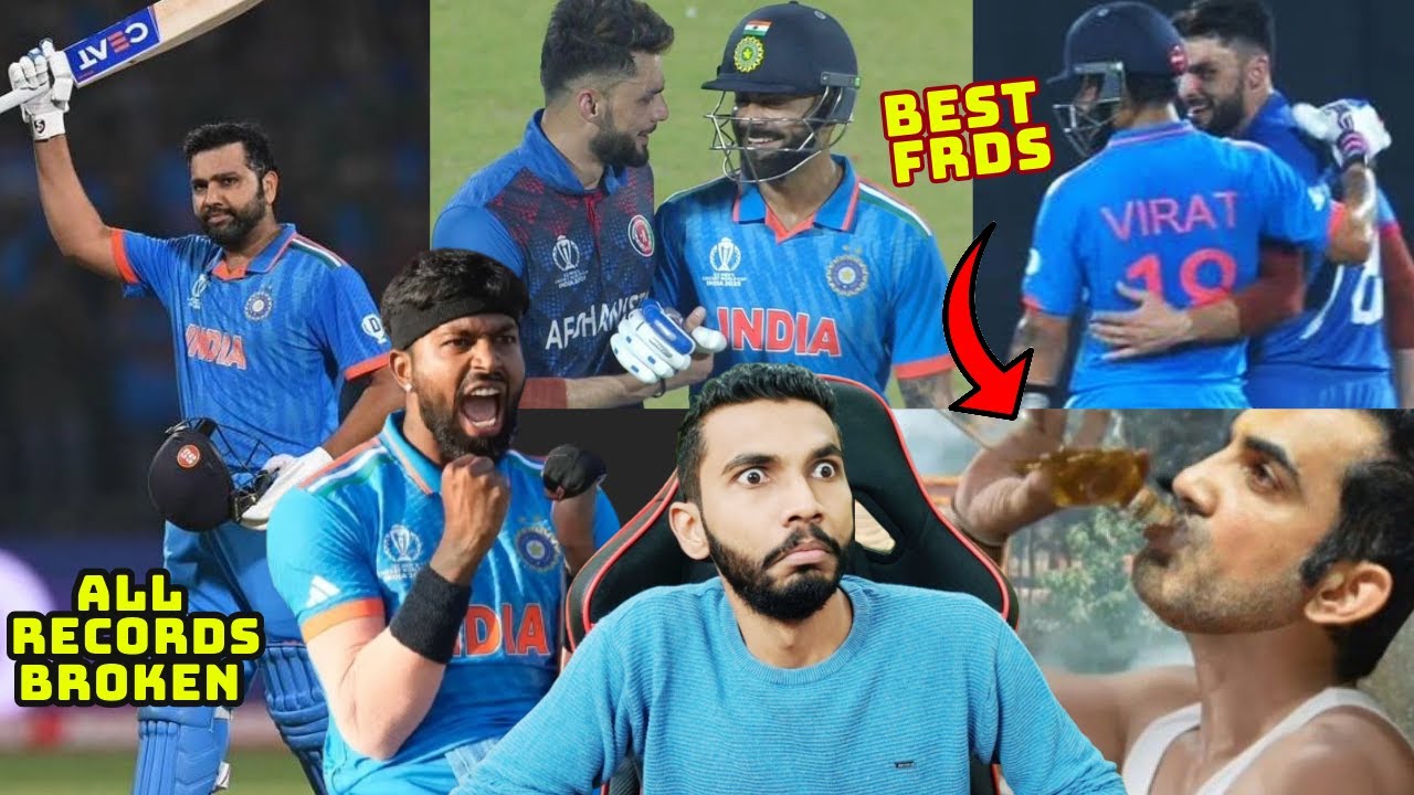 KOHLI NAVEEN HUG 😳😳 ROHIT SHARMA CENTURY 🔥 IND VS AFG WC2023