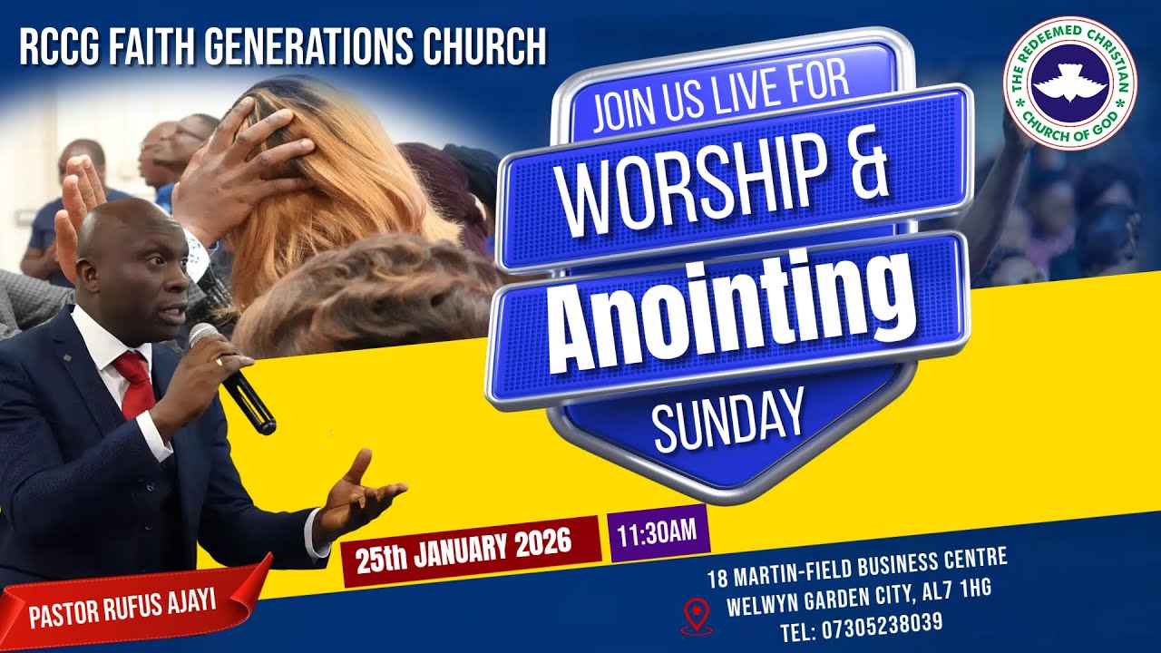 Sunday Worship  & Anointing  Service  // RCCG Faith Generations Church // 25/01/2026